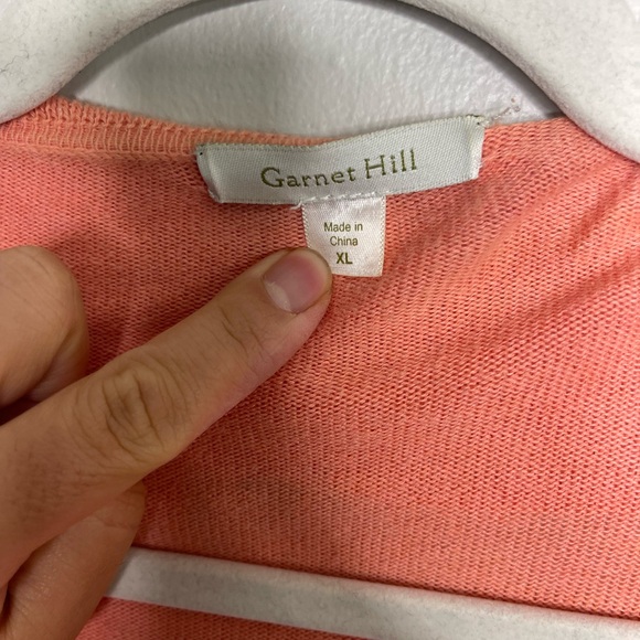 Garnet Hill Peach Ruffle Long Line Open Cardigan XL Cashmere Cotton Lounge - Picture 4 of 10